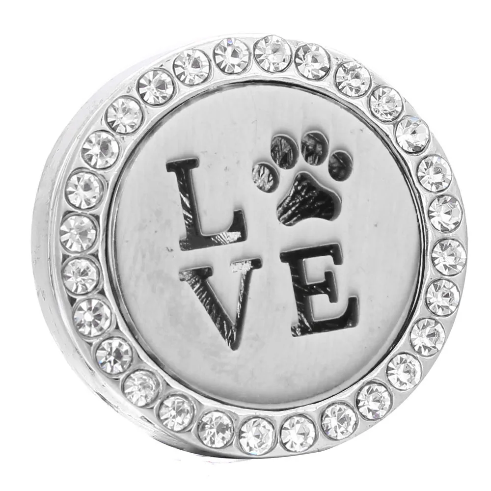 Магнитный медальон для духов Love Paw 18 мм из нержавеющей стали|Браслеты с шармами| |
