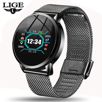 

2019 LIGE New Smart Watch Men Women OLED Screen Heart Rate Monitor Blood Pressure Fitness tracker Sport Watch For Android IOS