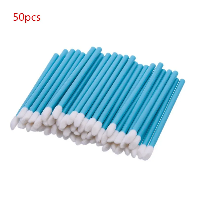 05 Blue 50pcs 100/50 шт Одноразовые женские кисти для макияжа кисть для губной помады глянцевые палочки Аппликатор теней для век Косметические аксессуары для макияжа - Handle Color: 05 Blue 50pcs