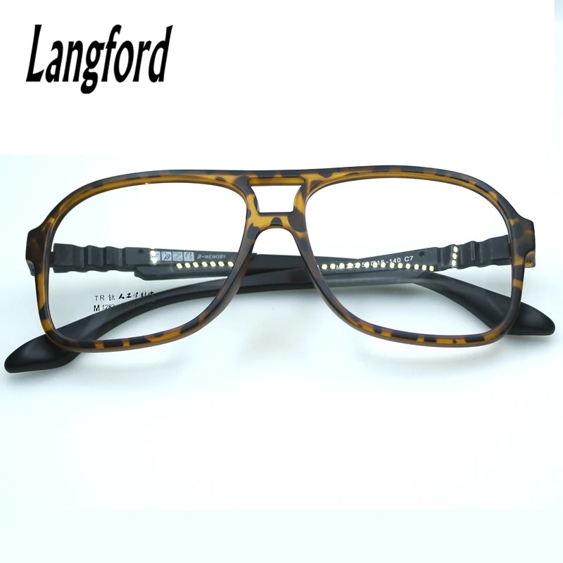 

double bridge Eyeglass Frames TR90 Big Eyeglass Frames Prescription Optical Glasses light weight 45mm lens height 1282