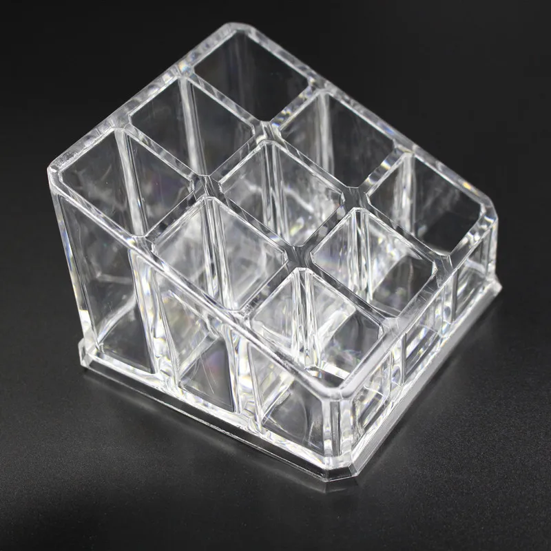 9 Grid Acrylic Cosmetics Organizer Brush Lipstick Holder Makeup Storage Corganizer Box For Cosmetics (12)
