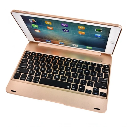 ABS Чехол для iPad Air 2 чехол с клавиатурой A1566 A1567 Bluetooth беспроводной Чехол для iPad Air 2 чехол для клавиатуры - Цвет: golden