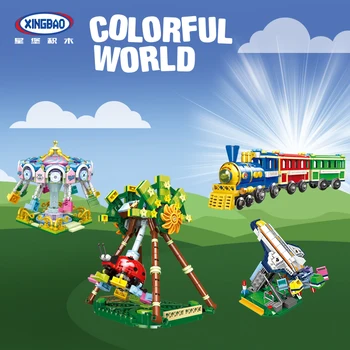 

XINGBAO Lepining Idea Amusement park equipment Series windmill Train,big pendulum Educational Building Blocks Bricks Kids Toys