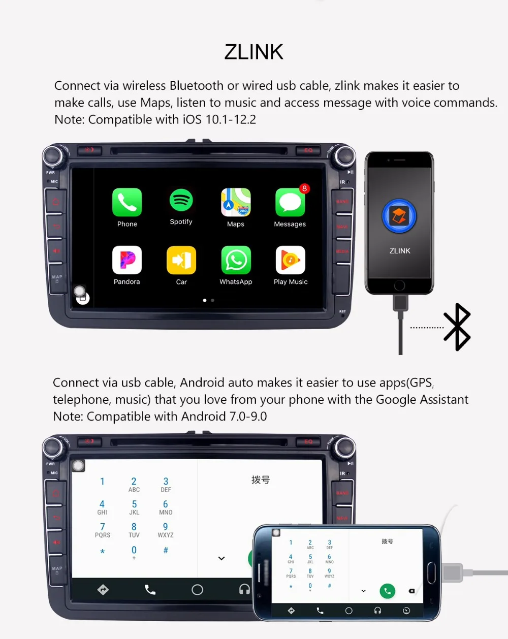 Cheap JOYING Android 8.1 car radio player 2 din autoradio support 4G Octa Core 4GB+64GB for Volkswagen/Seat/Skoda DSP free camera 12