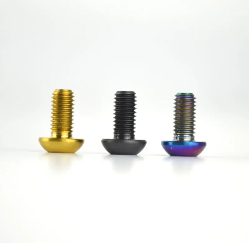 JF/_ MTB Bike Disc Brake Rotor Bolts 12 PCS Ti Titanium Screws M5x10mm Colorful