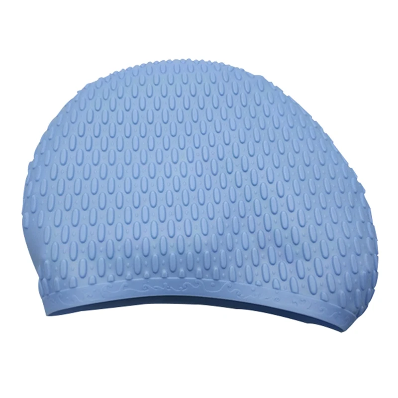Шапочки для плавания для женщин и мужчин быстросохнущая Водонепроницаемая эластичная силиконовая шапка головной убор унисекс аксессуары для плавания - Цвет: Синий