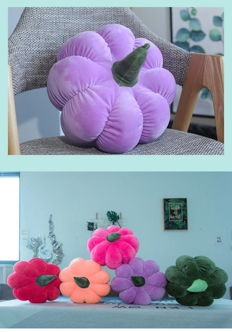 Цветной Тыква плюшевая игрушка подарок на Хэллоуин Plushie фаршированный овощ фрукты игрушка Дети Взрослые диван кресло подушка в виде еды