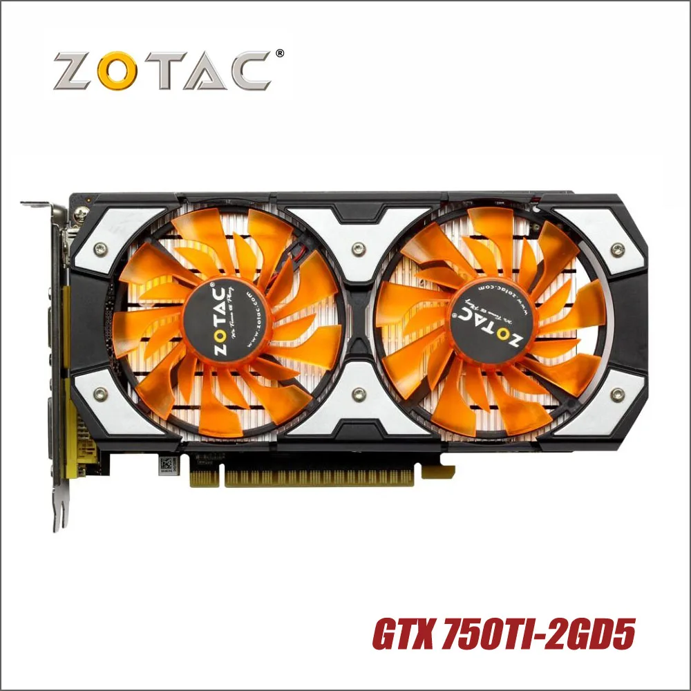 Использовать оригинальный ZOTAC Видеокарта GTX 750Ti-2GD5 GDDR5 Графика карты для nVIDIA GeForce GTX750 Ti 2 ГБ GTX 750 TI 2 г 1050ti Hdmi