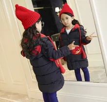 jacket cute child cotton jacket new girl winter children smile smiling cotton children’s clothing 3-7Y