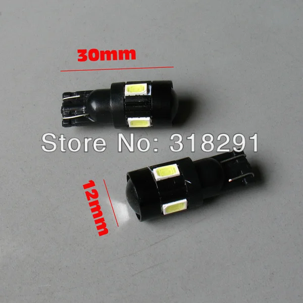 100 шт./лот T10 5630smd 6 samsung светодиодный Яркий Автомобильный светодиодный светильник с алюминиевой крышкой и линзой