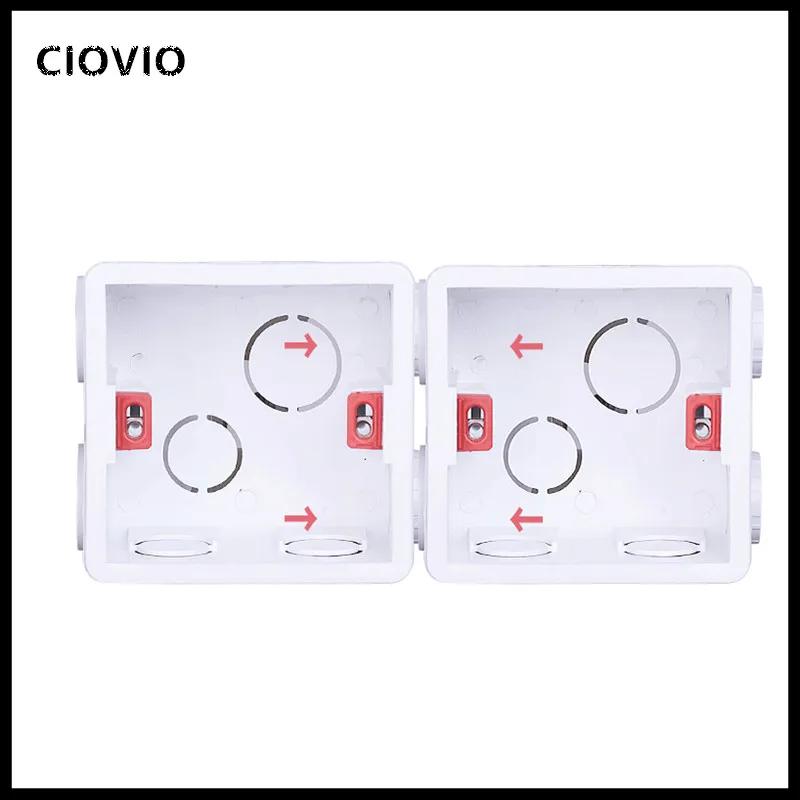 Adjustable Mounting Box Internal Cassette 86mm83mm50mm For 86 Type Switch and Socket White  Red  B