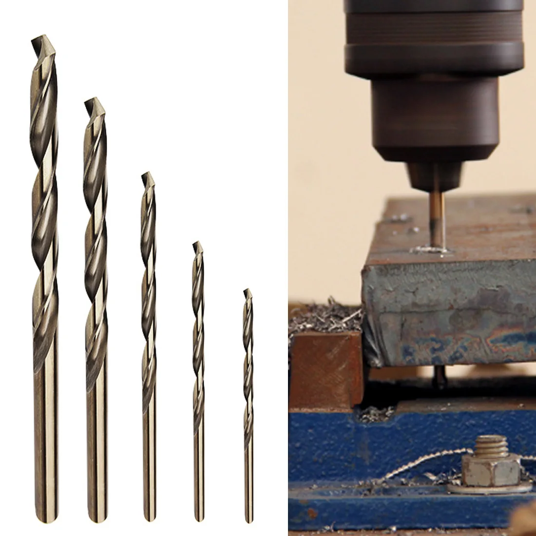 

1mm 2mm 3mm 4mm 5mm 5pcs HSS M2 Cobalt Twist Drill Bits Round Handle Strength Drill Bit For Metal Steel