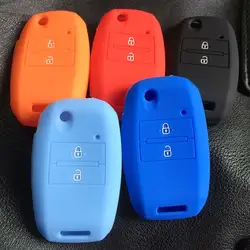 Силиконовый для ключа автомобиля набор чехол кожаный чехол для kia ceed sorento cerato K2 K3 K4 K5 2 кнопки дистанционного ключа складной пульт