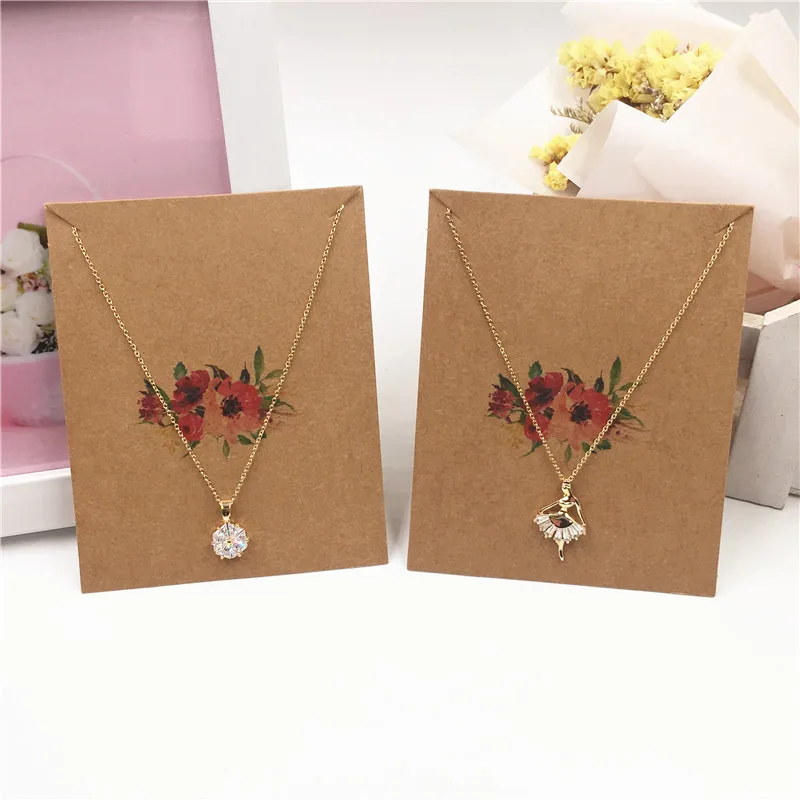 

50 pcs 10x8cm kraft paper jewelry packaging display card handmade necklace bracelet display card accept customization