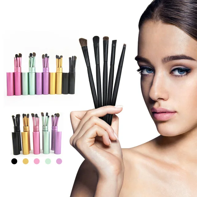 5pcs/set Travel Portable Mini Eye Makeup Brushes Set Eyeshadow Eyeliner