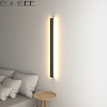Минималистичный креативный длинный настенный светильник Современный простой скандинавский светодиодный настенный светильник Современный домашний настенный светильник для гостиной светодиодный настенный светильник Лофт