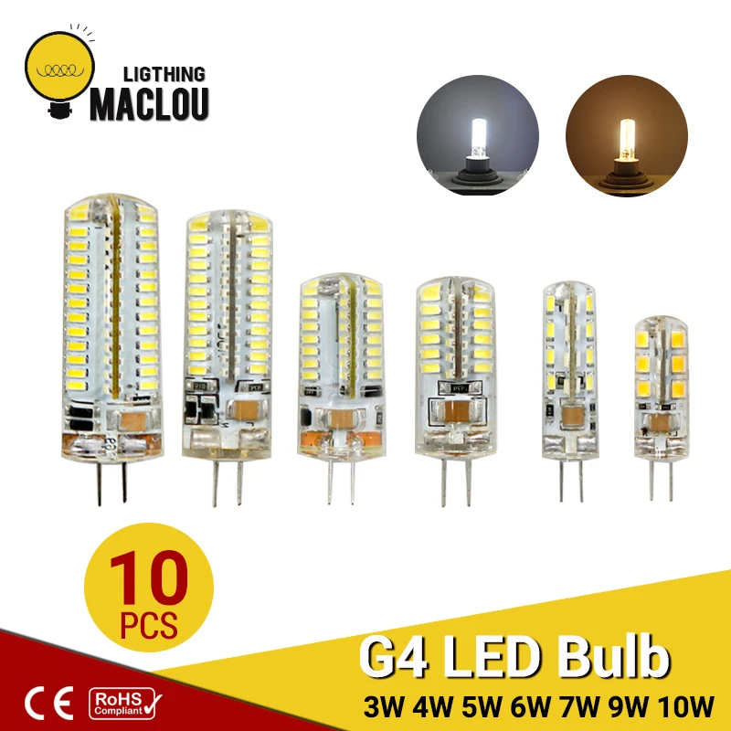 

10pcs G4 LED Lamp AC 220v 12v LED Light Bulb Halogen Lamp Ampoule LED G4 Spotlight SMD3014 Chandelier Lampada LED Bulbs For Home