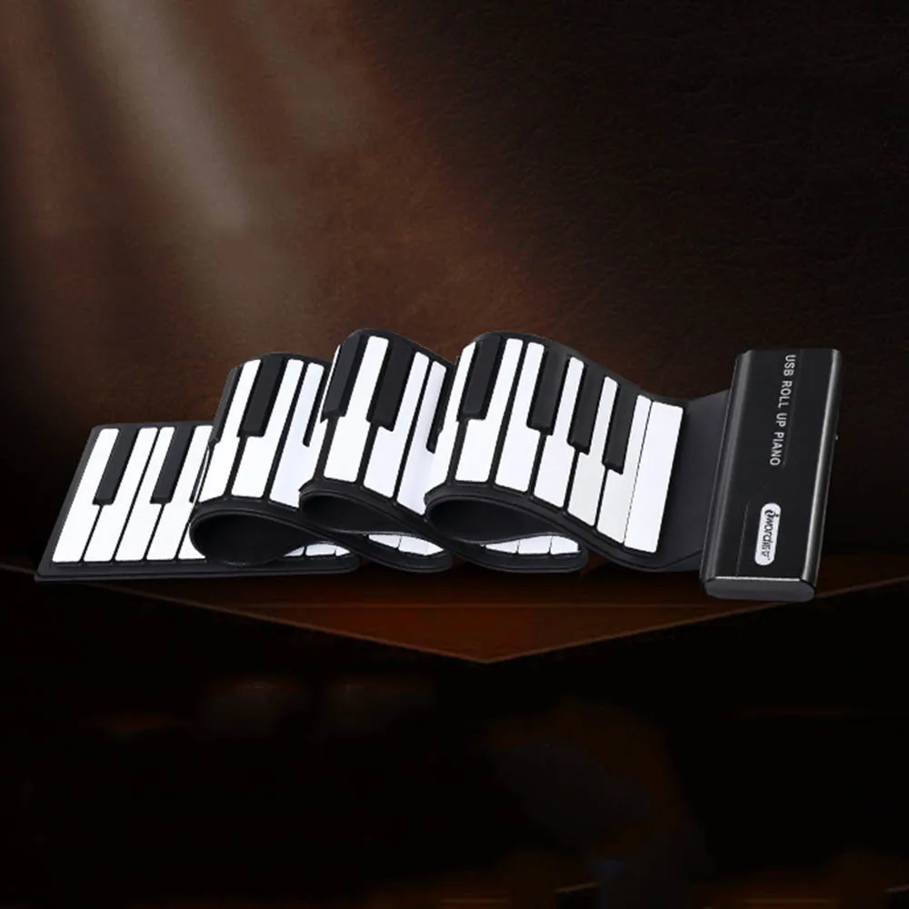 

2018 New Portable 88 Keys Flexible Roll Up Piano USB MIDI Electronic Soft Keyboard Exercise Piano Toy for Children Learning Gift