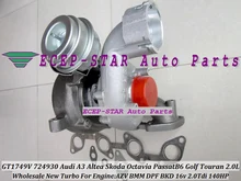 Free Ship GT1749V 724930 724930-5008S Turbo Turbocharger For AUDI A3 Skoda Octavia VW Passat B6 Golf Touran AZV BMM BKD 2.0L TD