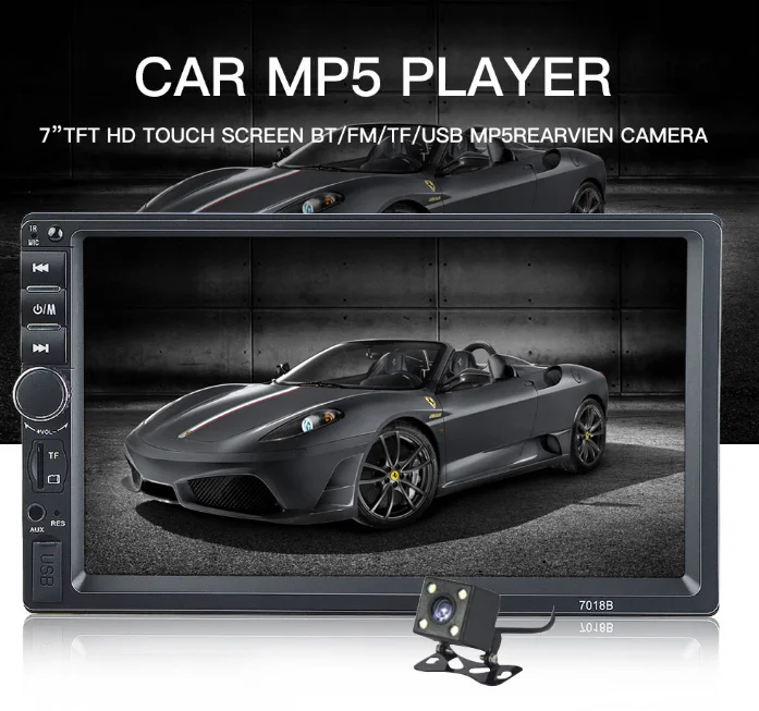 Clearance by DHL/Fedex 10pcs new 7018B 2 Din Car Video Player Auto Audio Stereo MP5 Player 7 inch 2Din Car DVD Player USB FM Bluetooth 0