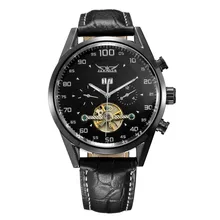 JARAGAR Brand Luxury Hand Wind Mechanical Watches Leather Tourbillon White Black Men WristWatch Gift Box Relogio Releges JARAGAR Brand Luxury Hand Wind Mechanical Watches Leather Tourbillon White Black Men WristWatch Gift Box Relogio Releges