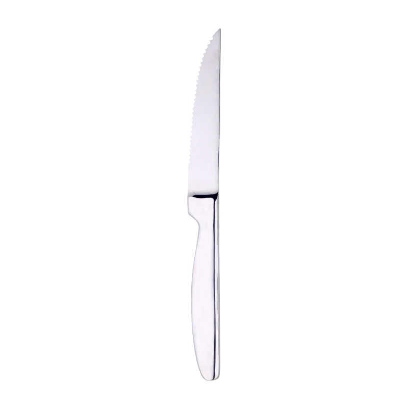 4 шт., столовый нож для стейка, 18/10 нержавеющая сталь, золотой острый нож для мяса, рыбы, столовые приборы, посуда, красочная зеркальная полировка, OEM логотип - Цвет: Silver-4 Pcs