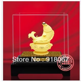 

YZ-R1014 gold craft/24K gold craft gift/Factory wholesale European style fish jump gantry craft fish ornaments decorated fish