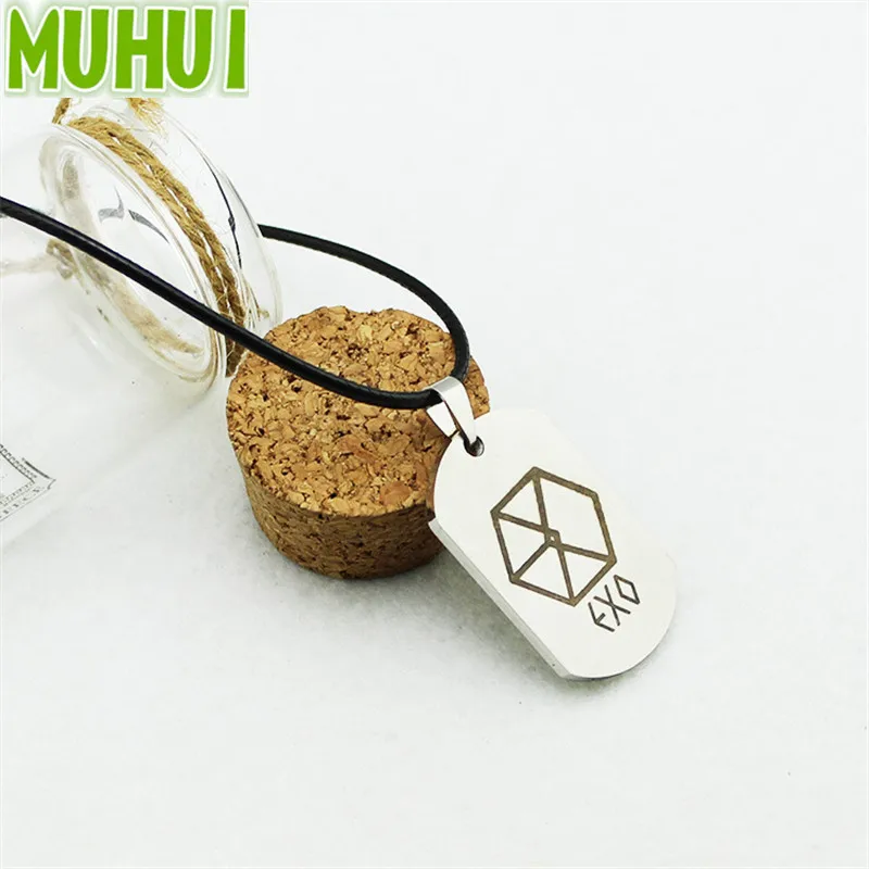 

Kpop EXO EXODUS Rope Chain Titanium Steel Pendant Necklace Women Men Jewelry Never Fade Collares B243