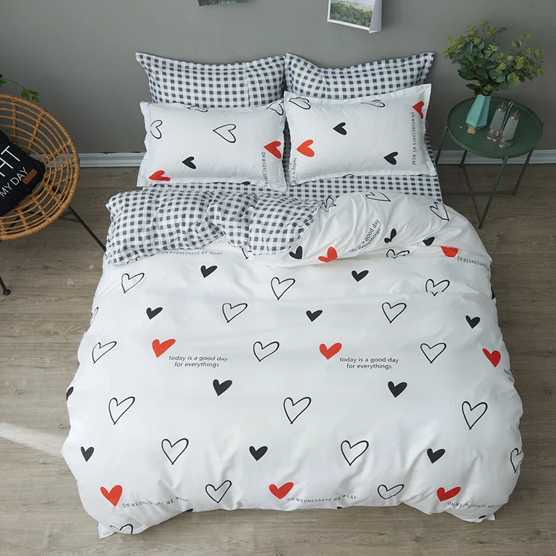 

Bedroom 3/4pcs King Size Bedding Sets Duvet Cover Sets Pillowcases Flat sheet Dropshipping Love Children's gifts