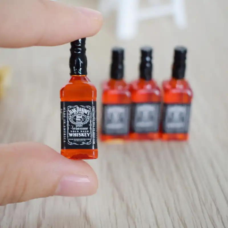4X 1//6 Scale Dollhouse Miniature Drink Whisky Wine Bottles Model Pretend PlayPLf