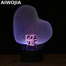 Акриловая USB цветная RGB 3d лампа Usb зарядка 3d сердце я люблю тебя светодиодный ночник с 3d светящимся декором Ночной светильник светильники