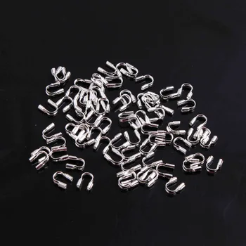 

Kwoi vita AAA Quality Bulk Chunky Shinny silver 1000pcs/lot 5*4*1mm wire guard Wire Protectors Loops Jewelry Findings