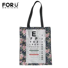FORUDESIGNS/Сумка-тоут, сумки для хранения в стиле ретро, с цветочным принтом, медицинские, с научным принтом, удобные женские сумки, Льняная сумка для овощей и фруктов