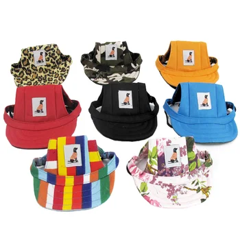 

8 Sun Hat Colors Fashion dog Hat Summer for Small Dog Cat Baseball Cap Visor Cap With Ear Holes Pet Products Outdoor Accessories