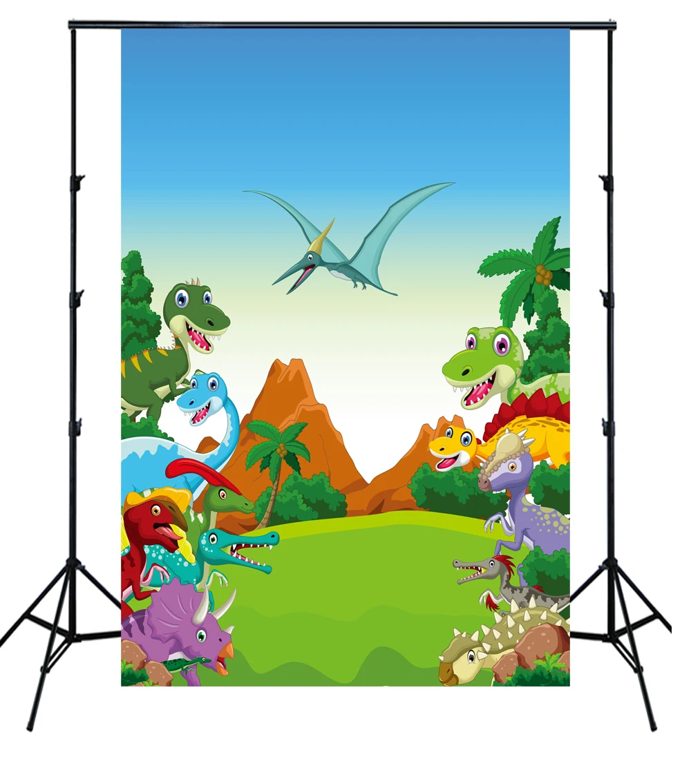 

Dinosaur Backdrop child background cartoon dino forest photocall baby cute photography customized size digital printing XT-6717