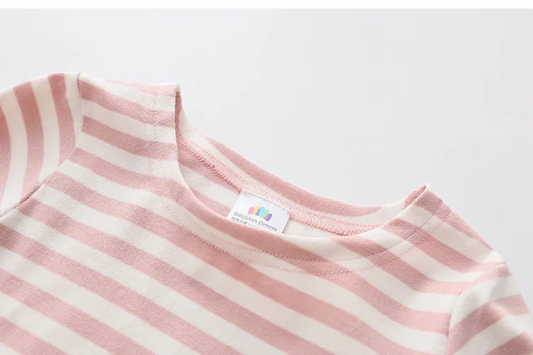 2018 Spring Autumn 2-11 12 Year Teenager Children Sweet Striped O-Neck Baby Long Flare Trumpet Sleeve Kids Girls Basic T-Shirts (14)