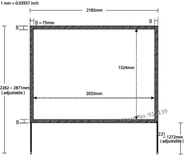 100 Inch Projector Screen Dimensions