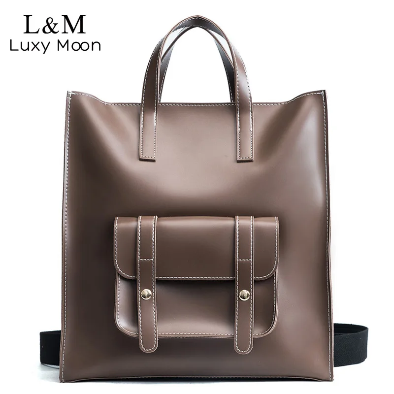 

2018 Spring Women PU Leather Backpack Multifunction Strap Bags Large Brown Backpacks Fashion Zipper Crossbody Bags bolso XA547H