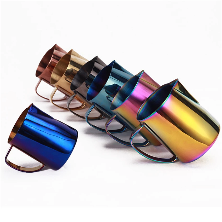 

350/600ML Milk Jug Stainless Steel Frothing Pitcher Pull Flower Cup Coffee Milk Frother Latte Art Milk Foam Espresso Pitcher