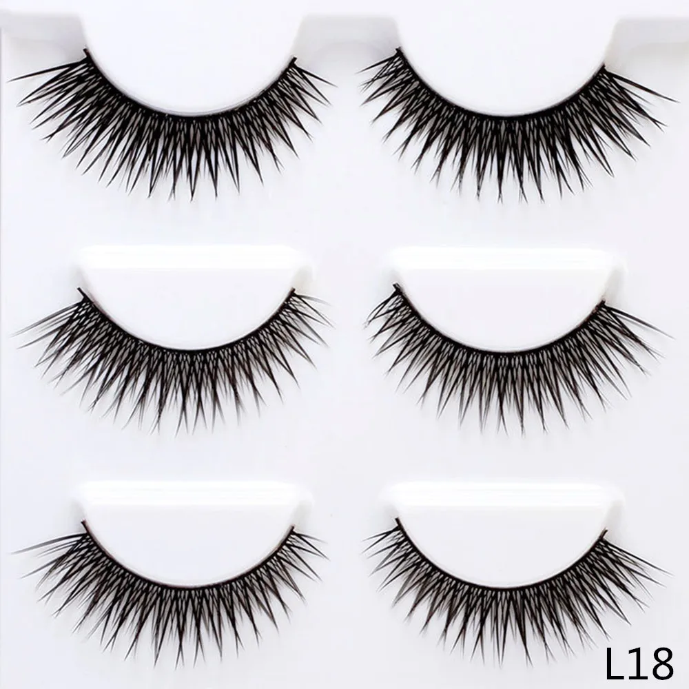 13mm Length False eyelashes 3 pairs/lot False Eye lashes Cross Natural