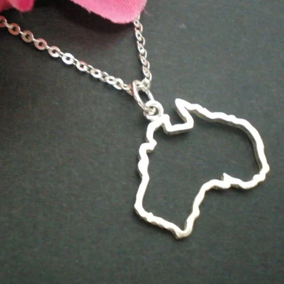 Outline Commonwealth Of Australia Country Map Necklace Simple Adoption  Continent Australian States Sydney Profile Necklaces - Necklace - AliExpress
