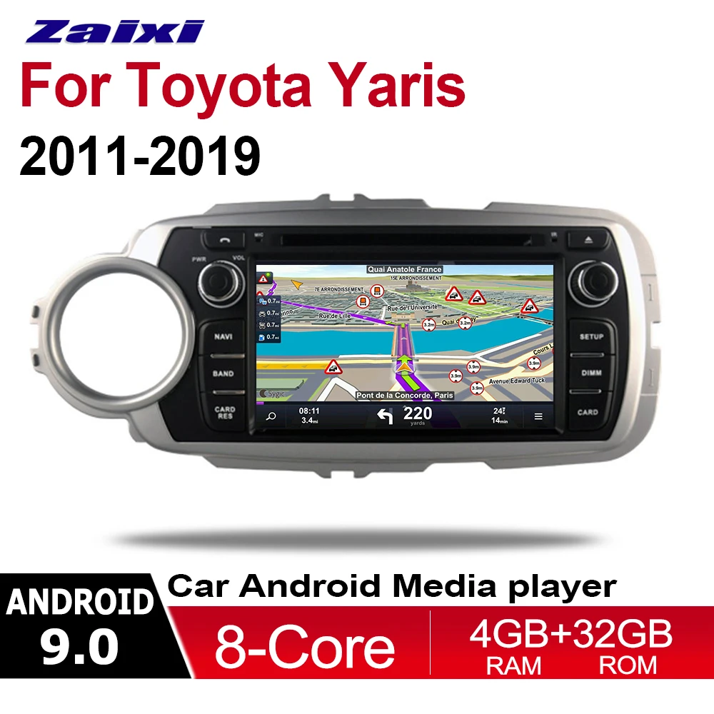 

ZaiXi 7" Android Car Multimedia player 2 Din WIFI GPS Navigation Autoradio For Toyota Yaris 2011~2019 touch screen Bluetooth
