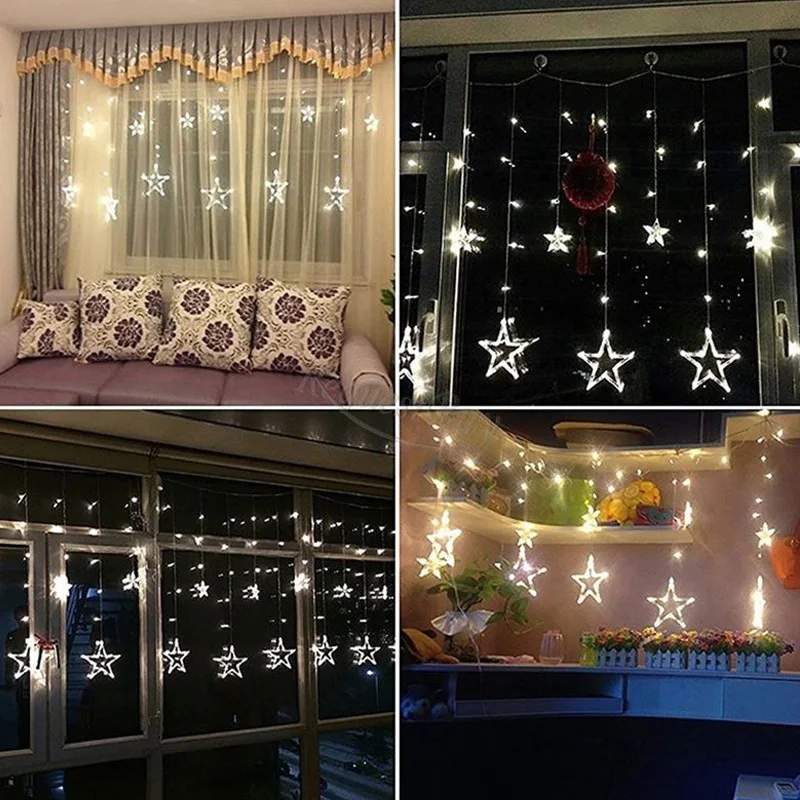 Holiday Lighting 4M 138LED Christmas Lights Outdoor Snowflake Fairy Curtain LED String Light For Home Party New Year Decoration Holiday Lighting 4M 138LED Christmas Lights Outdoor Snowflake Fairy Curtain LED String Light For Home Party New Year Decoration