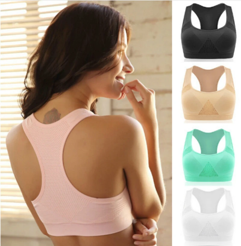 

PLus Size M-3XL Women Sport Bras Comfortable Fitness Yoga Bras Seamless Wire Free Padded Crop Tops Underwear Running Vest