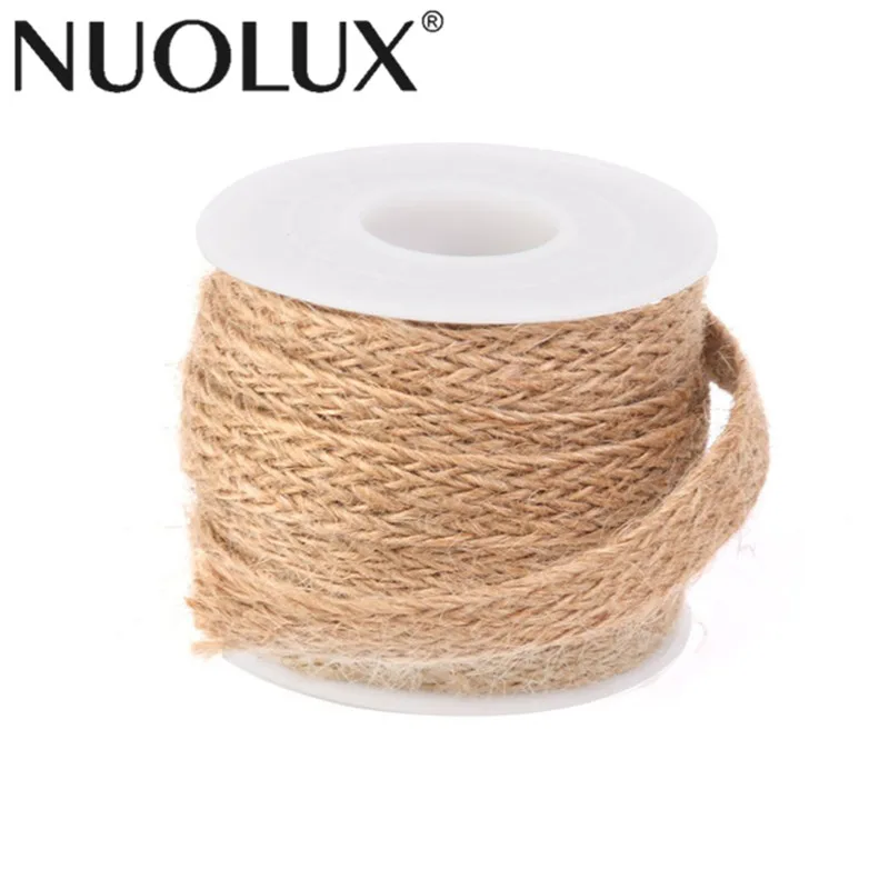5M Jute Burlap With Lace Natural Hessian Ribbon Trim Edge Wedding Rustic Vintage