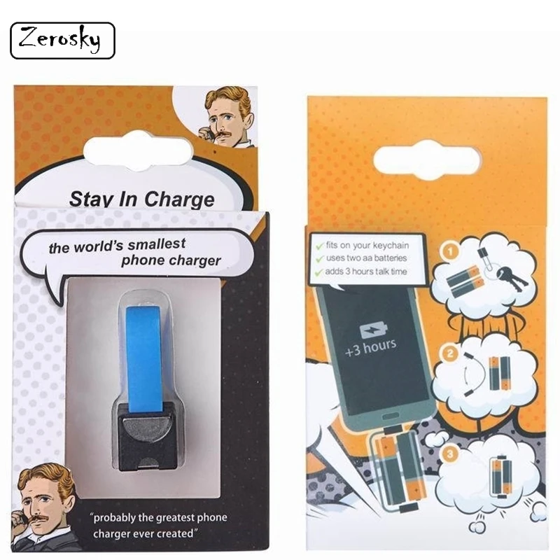 Zerosky Мини Портативный магнитный AA/AAA батарея питание микро USB аварийный телефон зарядное устройство для Samsung Android мобильный телефон