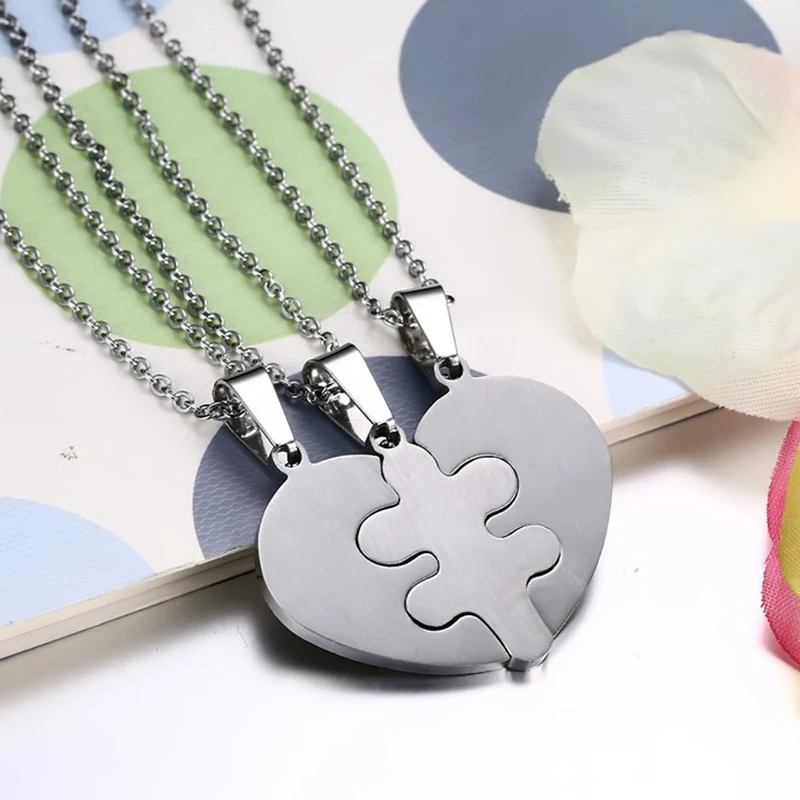 Модный комплект из 3 предметов: колье с надписью Best Friend Forever разбитым сердцем и