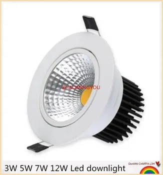 

ZHAO 20PCS Dimmable Led downlight light COB Ceiling Spot Light 3W 5W 7W 12W LED ceiling recessed Lights Indoor Lighting
