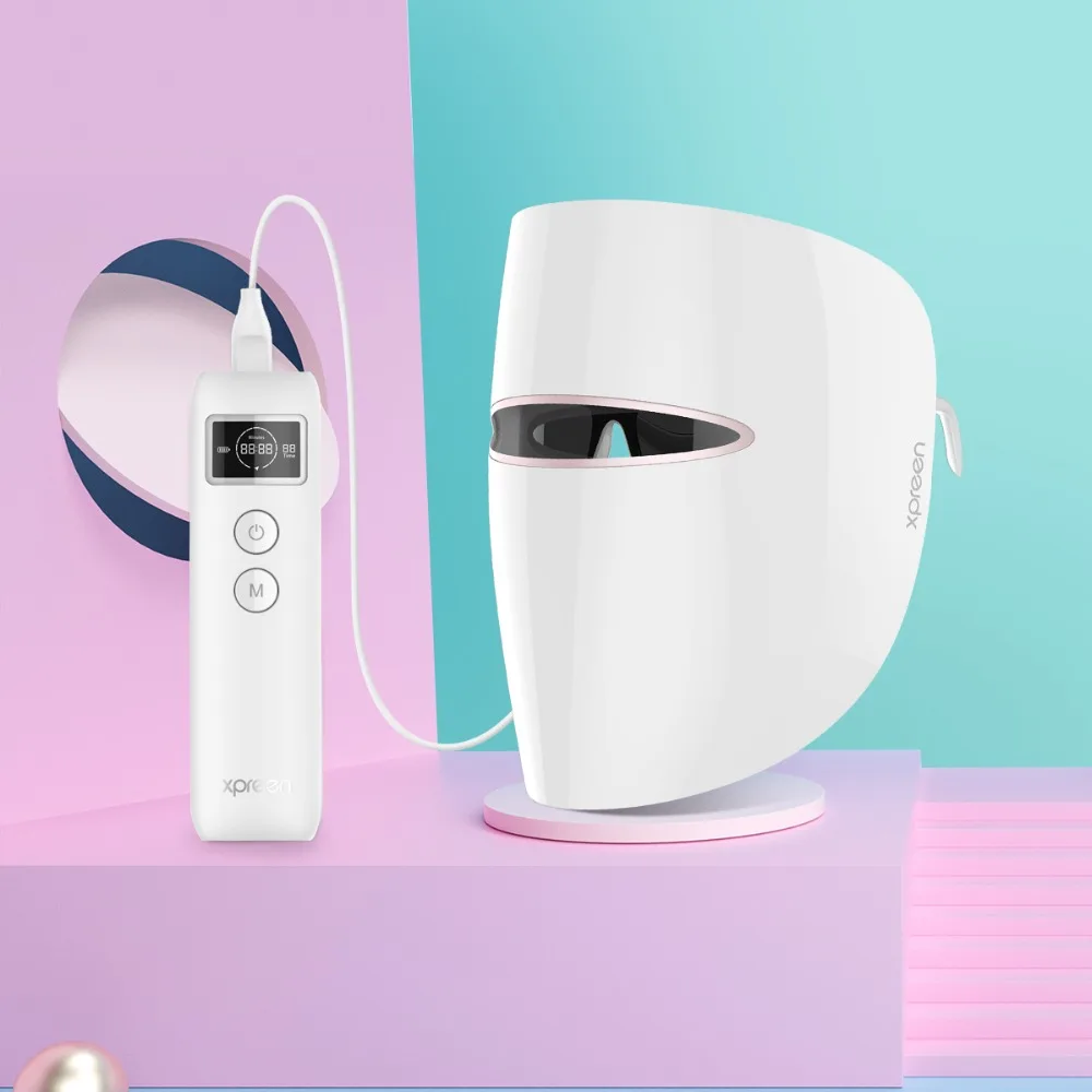 Xpreen Beauty Photon LED Facial Mask Therapy Red Blue Light Skin Care Rejuvenation Wrinkle Acne Removal Face Beauty Spa