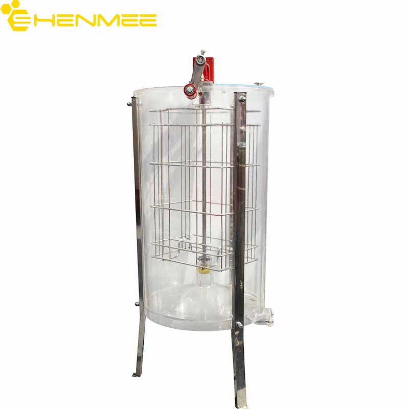 

Exported Quality 2 Frame Manual Transparent Honey Extractor Beekeeping Equipment honey extractor food grade plastic